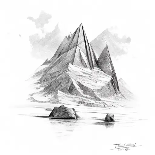 The Triangular Rock In The Background Of Henry Cole's The Course Of Civilization Art 4-Part Series