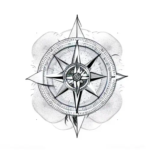 Wave With Feathers And A Compass