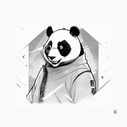 An Anime Badass Panda Bear In A Comic Book Panel