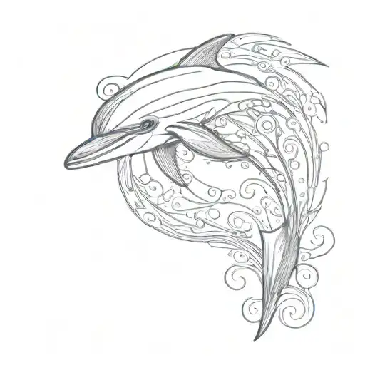 Dolphin Minimalist Fine Line Style