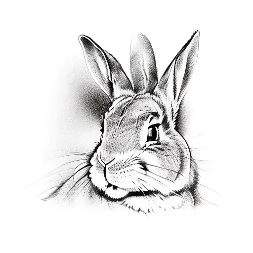 A Fine Line Bunny Holding A Simple Camera To Its Eye