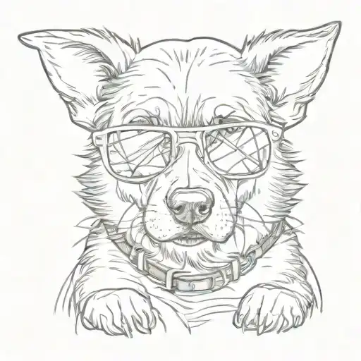 A Dog Wearing Sunglasses Sitting