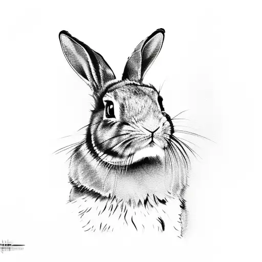 A Fine Line Bunny Holding A Camcorder To Its Eye