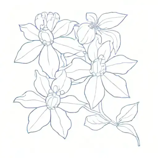 Blue Clover Flowers On A Black Background