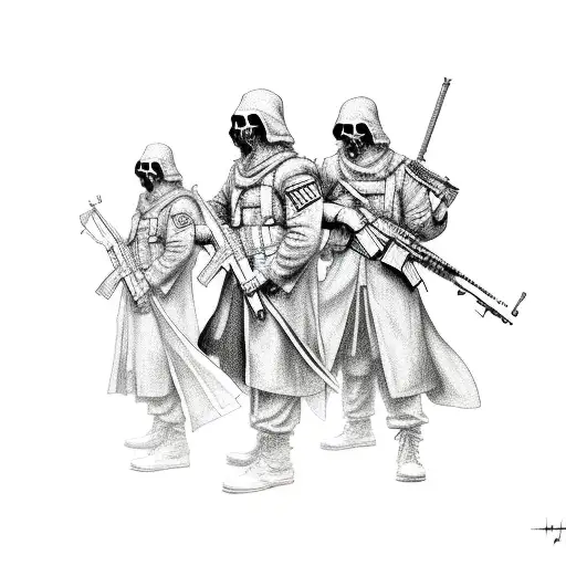 Grim Reaper Scythe Soldiers Afghanistan M4 Rifle