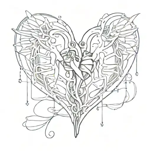 Two Broken Heart Bandaging Eachother