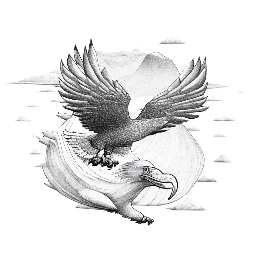 Eagle Carrying Dugong