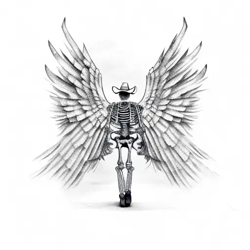 Skeleton Cowboy With Wings