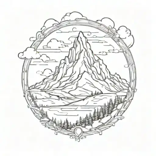 A Mountain Landscape With Hidden Pearl Jam References Intertwined In The Design