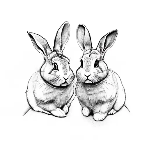 A Fine Line Bunny Holding A Simple Camera