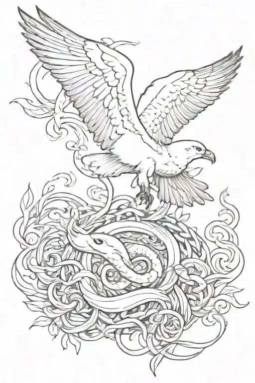 A Tattoo Design Blending Taylor Swift's Fearless Album With A Seagull And Snake Motif