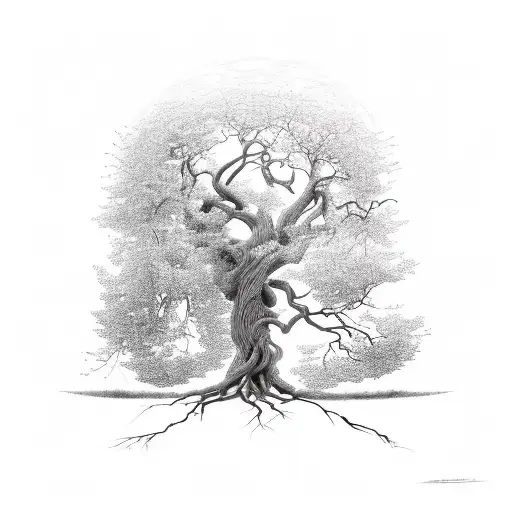 Tree With Roots For Which Shows The Near To Nature