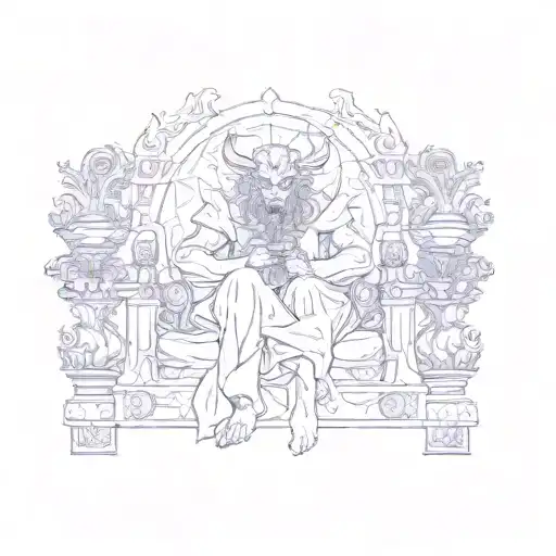 A Demon Sitting On A Throne