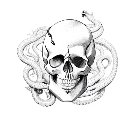 A Skull With Snakes