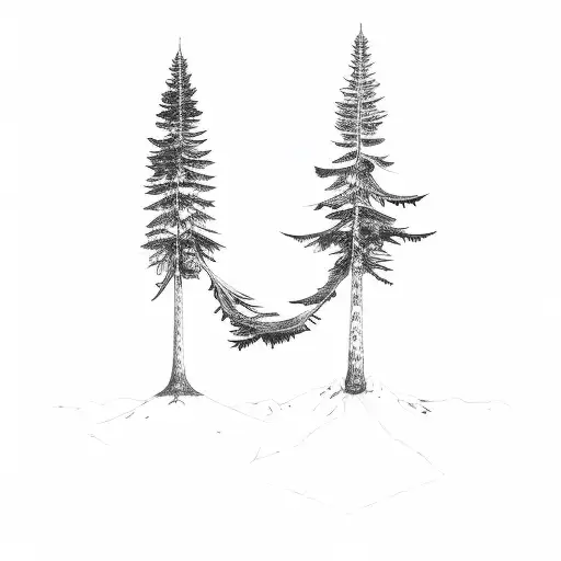 Two Trees On A Black Background