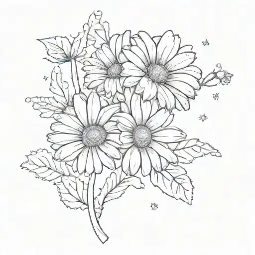 Gerber Daisy With Gemini Constellation Merging