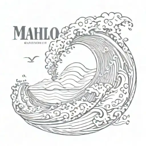 Water Waves With The Word Mahalo