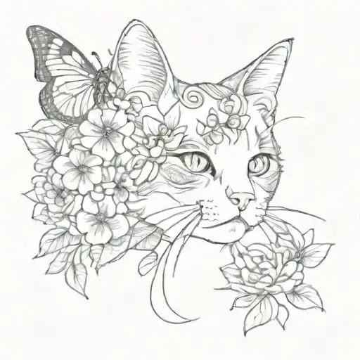 Cute Girly Coquette Pretty Flowers Cats Butterfly's And Bows