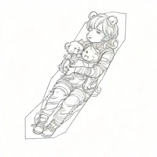 A Girl With A Teddy Bear