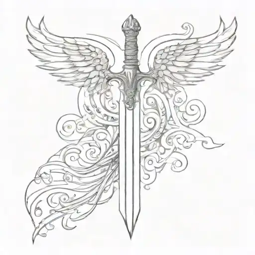 Christian Sword With Wings Spread
