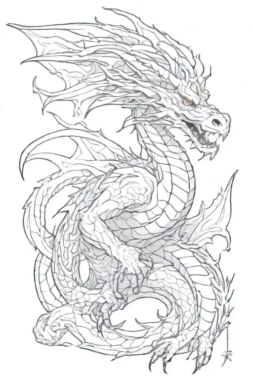 Sketch For A Tattoo Of A Dragon From The Video Game Elden Ring