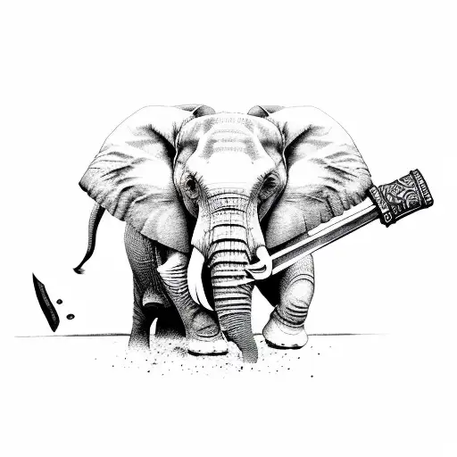 Elephant With A Hammer