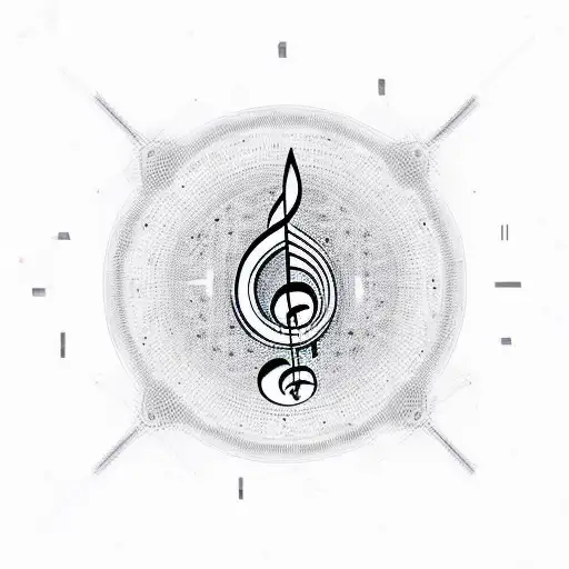 An Intricate Music Note Made Up Of Tiny Symbols Representing Different Psychological Concepts