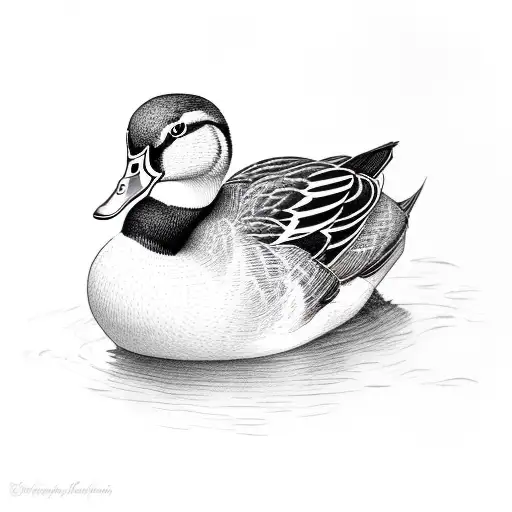 Small Black And White Mallard Duck