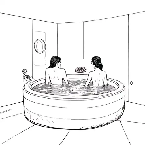 Jacuzzi With Hot Water And Two Semicircle Waffles Sitting Inside It