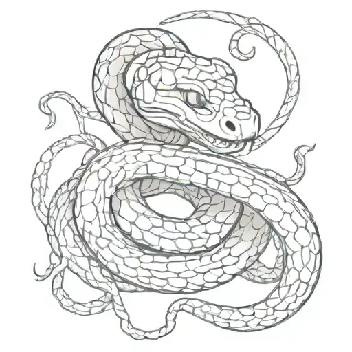 A Snake Intertwined With A Video Game Character Surrounded