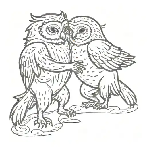 An Owl And A Sloth Dancing Together In A Social Dancing Scene