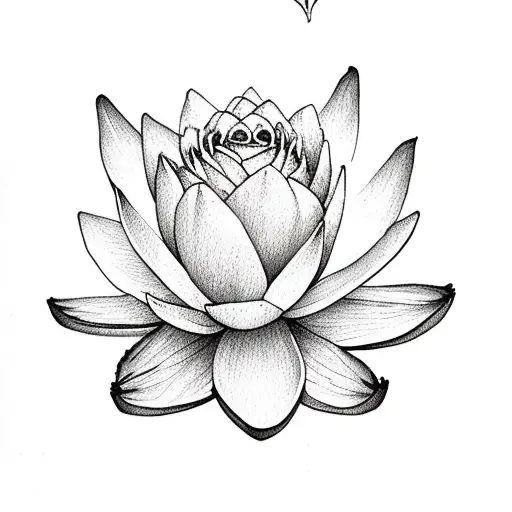 Water Lily And A Rose