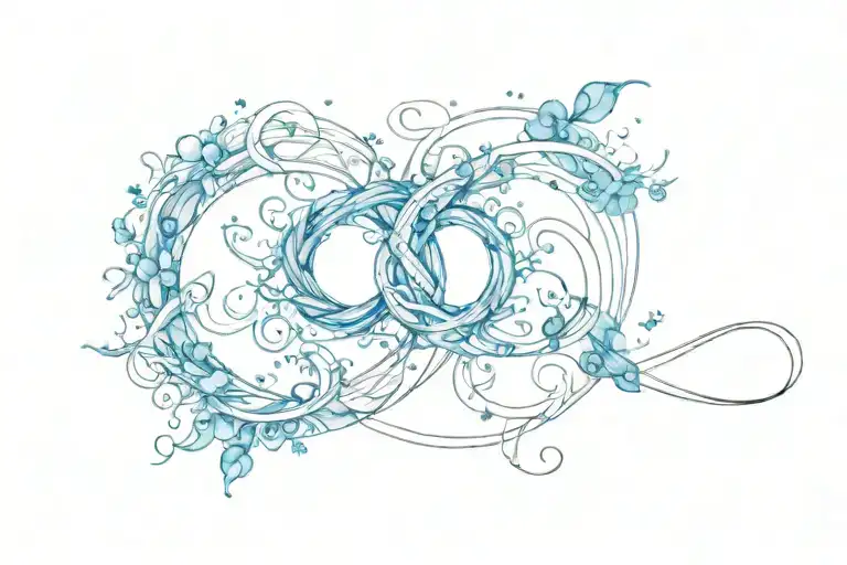 Infinity Blue Color Watercolor