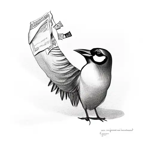 A Black Bird Holding The Letter I In It's Beak