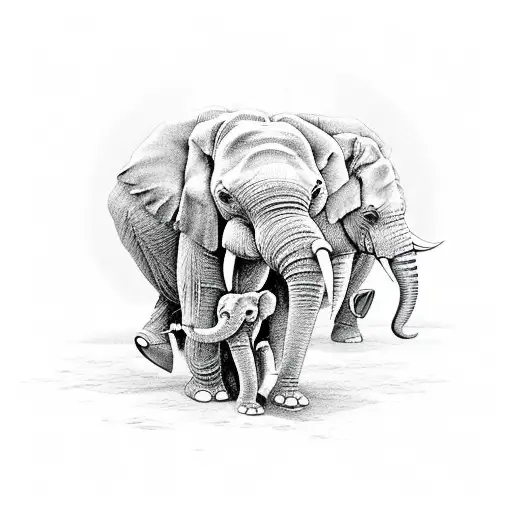 Elephant Dove Rose Mother