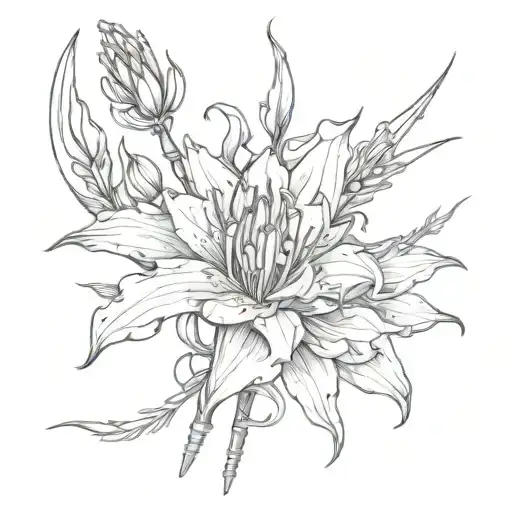 Lycoris Flower Envelops The Dagger