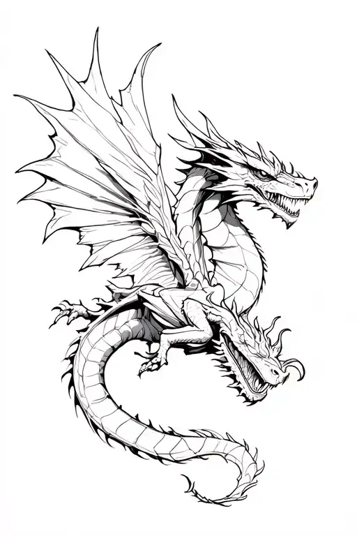 Dragon Entirely In Flight