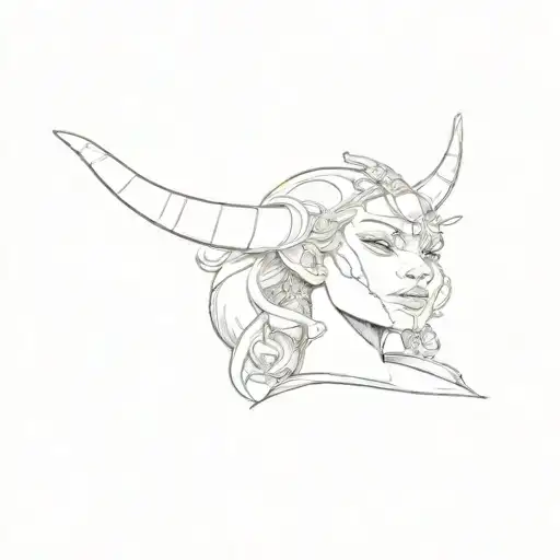 A Cartoon Character With A Horn On Her Head