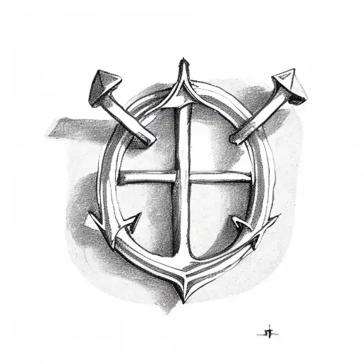 Letter J On A Anchor And Cross