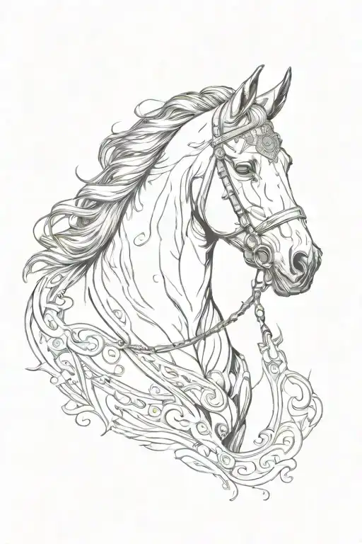 Horse With Bridle