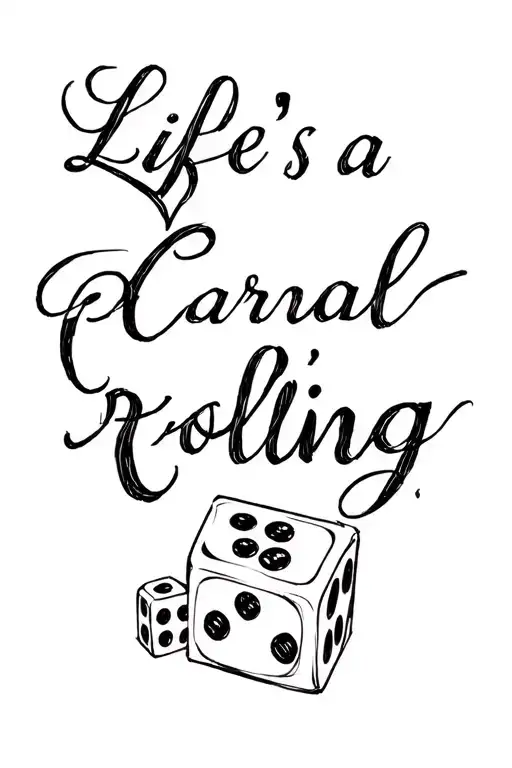 Life's A Risk Carnal In Cursive Writing With Dice Rolling