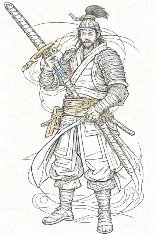 Samurai Warrior Holding Sword