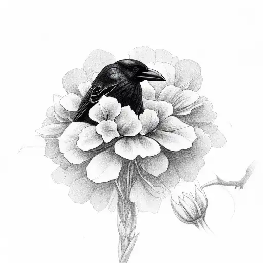 Crow And A Flower