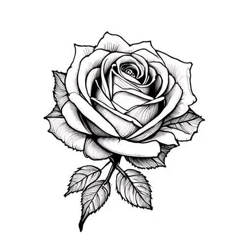 Rose Dotwork Design