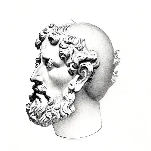 Old Marcus Aurelius With Broken Clock