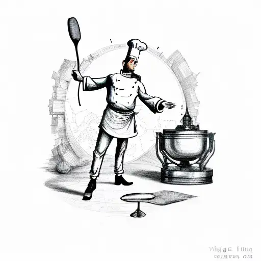 A Whimsical Illustration Of A Chef Tossing Darts At A Map Of Hungary