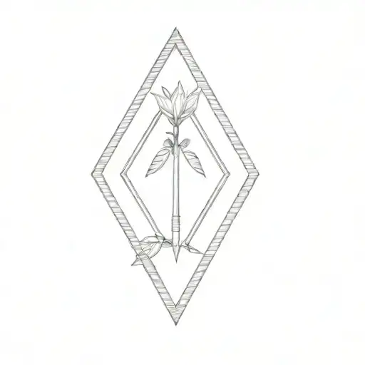 Arrow With Roses Climbing Around