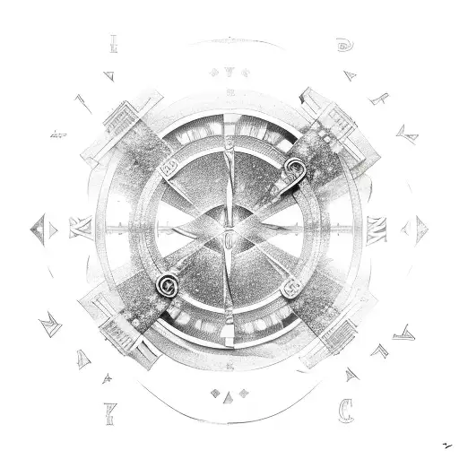 Gemini Symbol 2 Lines Roman Numerals Twins Linework