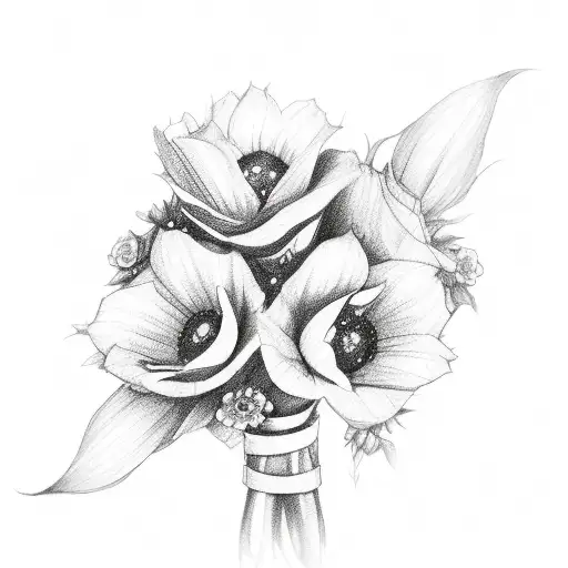 A Bouquet Of Flowers In The Shape Of A Cow