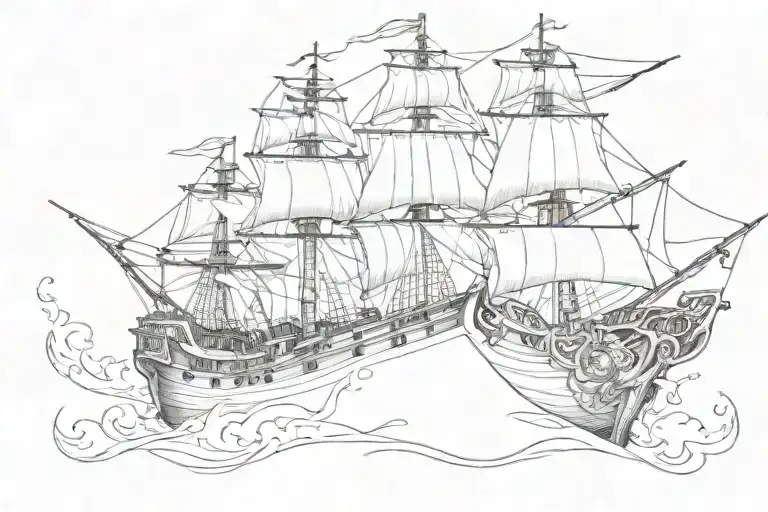 Black Cat On A Pirate Ship